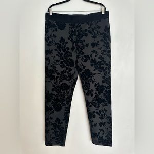 Liz Claiborne Career Classic SZ XL Women’s Black Floral Stretch Pull On Pants